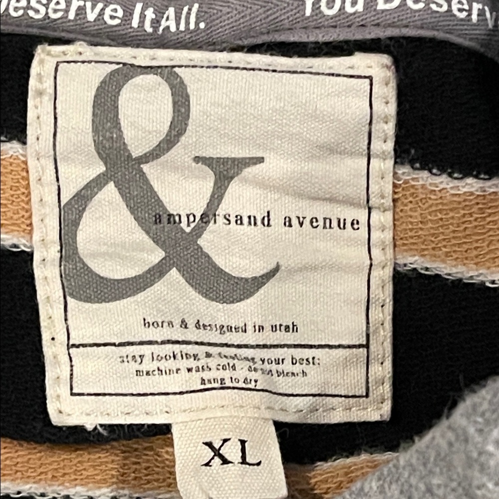 AMPERSAND AVE Black and Cream Striped Drawstring Hoodie   ***FINAL OFFER*** - Picture 8 of 8